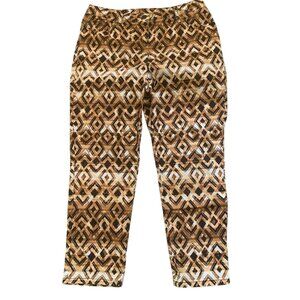 RUBY RD.‎ CROPPED GEOMETRIC STRETCH PANTS 8P-EUC
